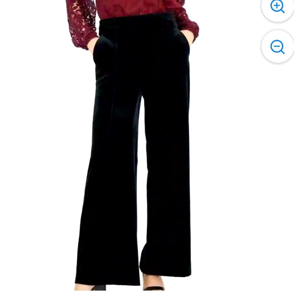 NWT $80 inc Elegant Black Velvet Women's wide leg Pants